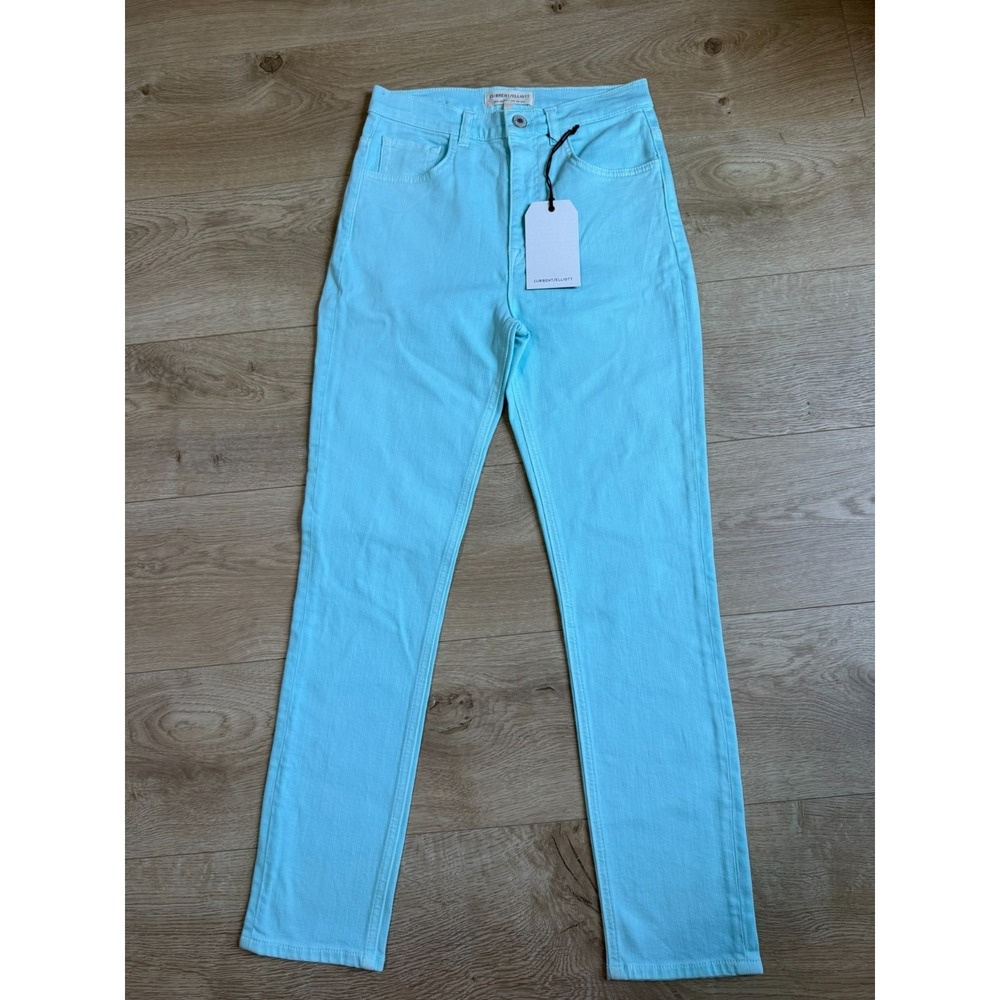NWT Current Elliott blue color freeway crop slim straight stretch jeans size 26